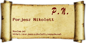 Porjesz Nikolett névjegykártya
